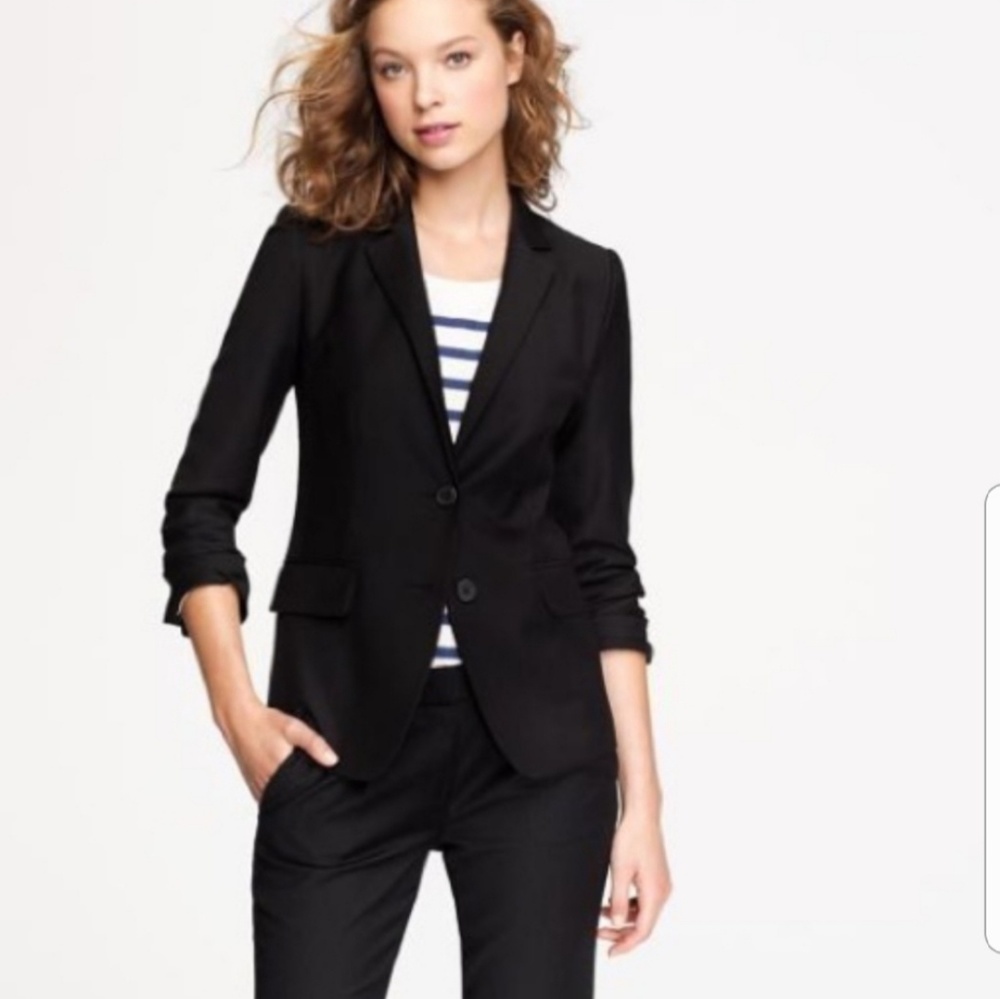 J. Crew black wool Super 120's blazer style 23346